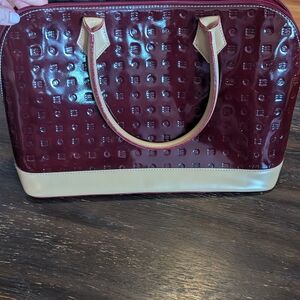 Arcadia Brown and Cream Satchel with Textured Design